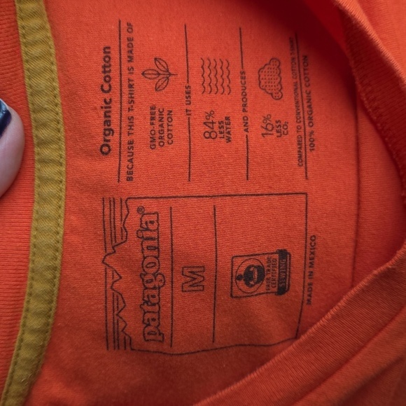 Patagonia Orange Short Sleeve TShirt Save Our Home Planet Size Medium - Picture 8 of 10